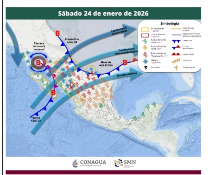 Pronóstico del tiempo para el estado de Oaxaca