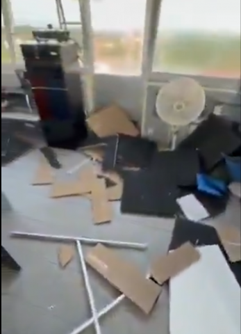 En redes sociales se mostró la afectación en la la torre de control del Aeropuerto Internacional de Acapulco.